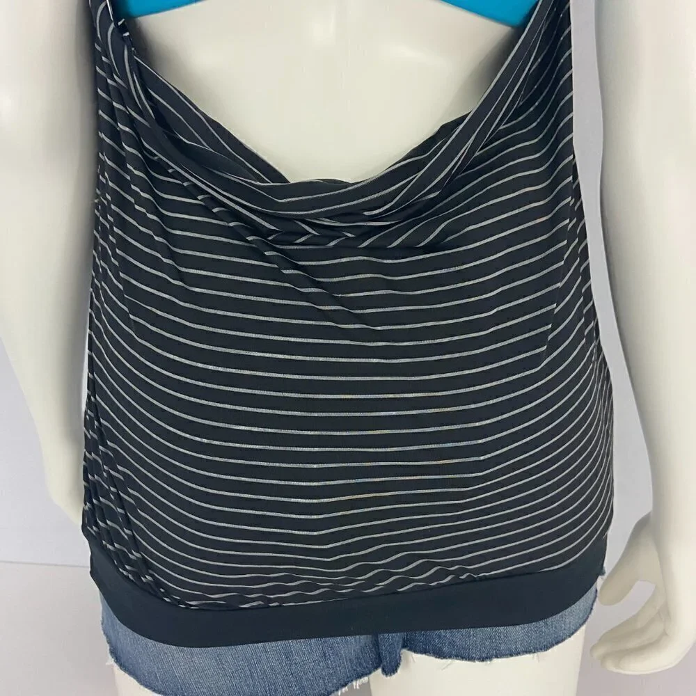 Nike Swim Women's / Girls Tankini Top Blue & Black Striped Size S/P Padded NWT